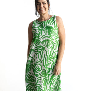 Midi Shift Dress by Orientique Australia - Suriname Green - 40171