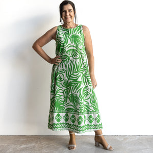 Midi Shift Dress by Orientique Australia - Suriname Green - 40171