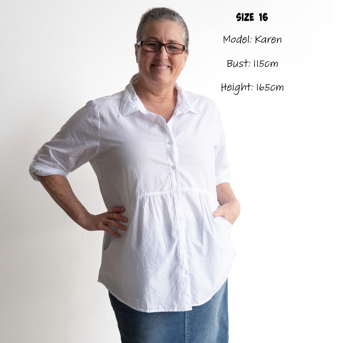 Poplin Pocket Shirt Blouse - 42244