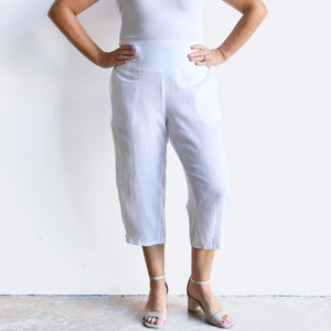 One And Done Linen Blend Pant by Orientique Australia - 6688 - White24 KOBOMO