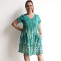 One Summer Easy Fit Cotton Dress - Azure Drift Jade