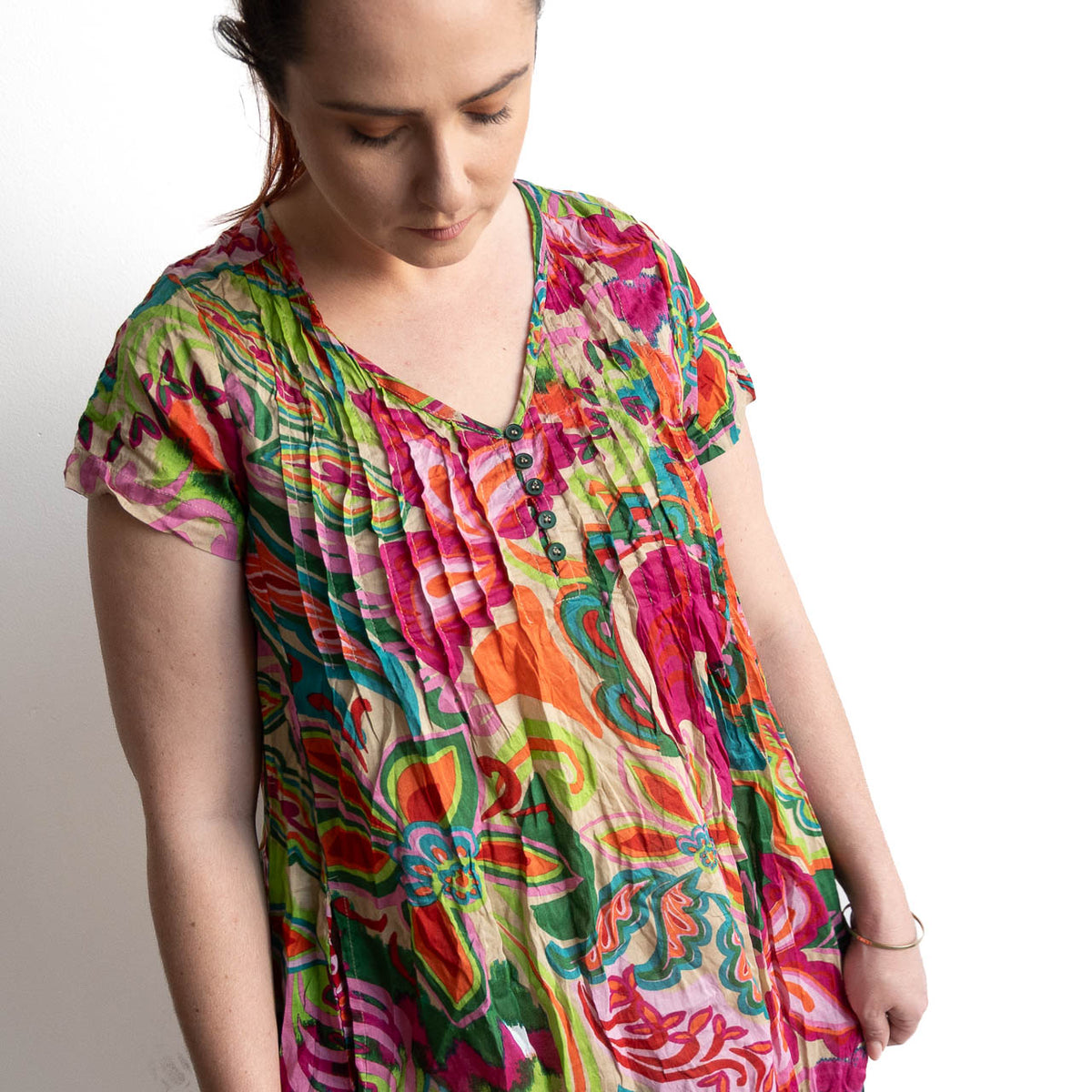 One Summer Easy Fit Cotton Dress - Boho Retro