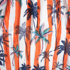 One Summer Easy Fit Cotton Dress - Palm Stripe Coral