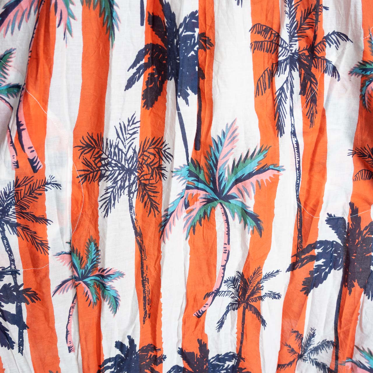 One Summer Easy Fit Cotton Dress - Palm Stripe Coral
