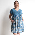 One Summer Easy Fit Cotton Dress - Tribal Border Denim