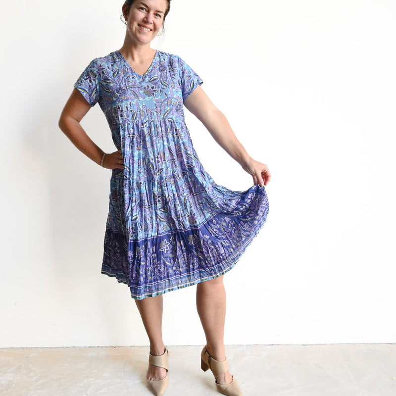 One Summer Tiered Smock Dress - Lavender Blue – KOBOMO