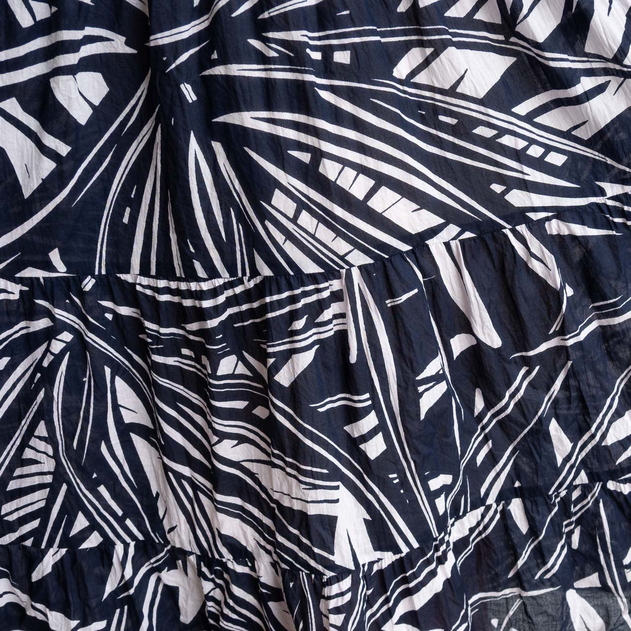 One Summer Tiered Smock Dress - Mono Jungle Navy