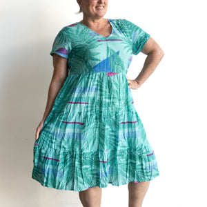 One Summer Tiered Smock Dress - Rainbow Beach Aqua