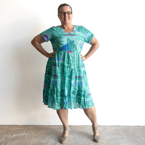 One Summer Tiered Smock Dress - Rainbow Beach Aqua