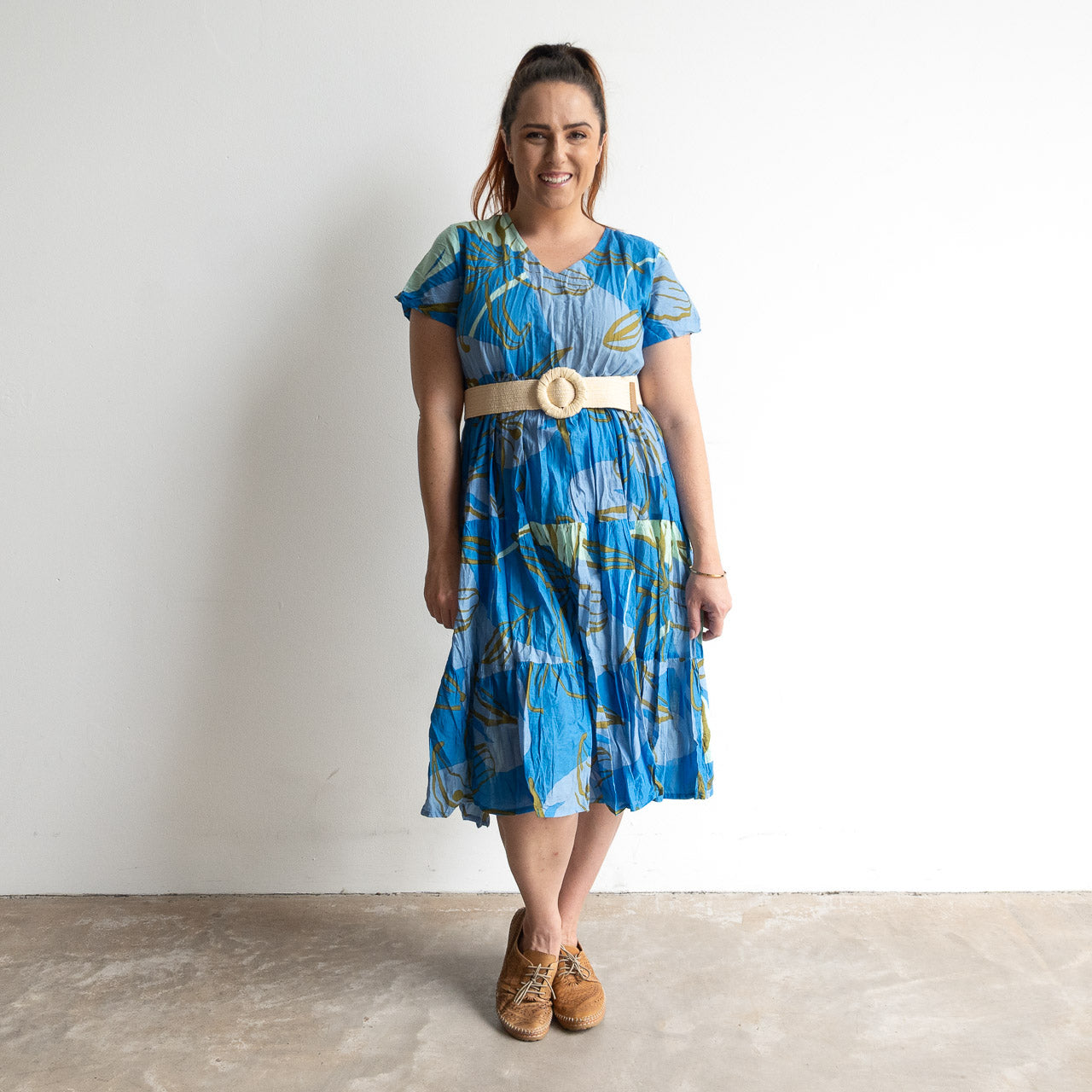 One Summer Tiered Smock Dress - Tigerlily Blue