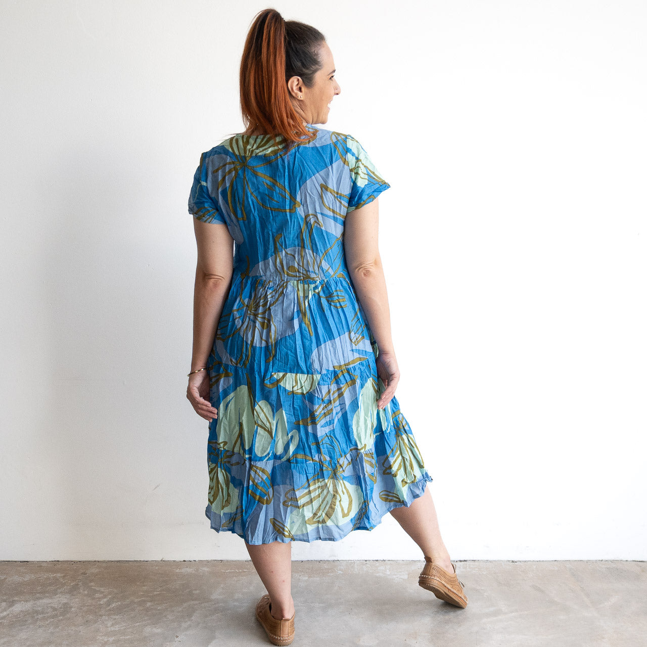 One Summer Tiered Smock Dress - Tigerlily Blue