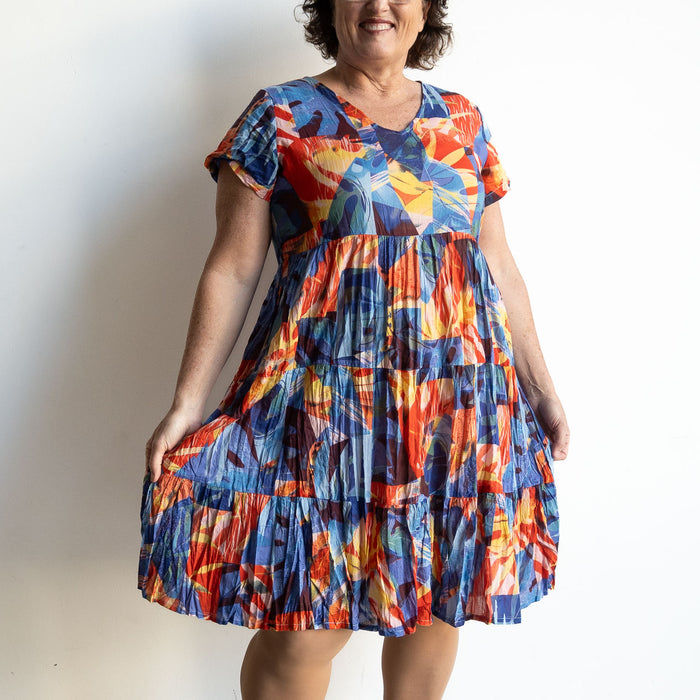 One Summer Tiered Smock Dress - Fire and Ice