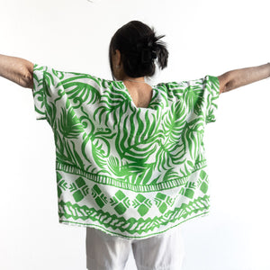 Organic Cotton Boxy Top by Orientique Australia - Suriname Green - 42180