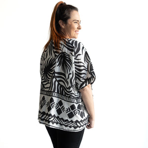 Organic Cotton Boxy Top by Orientique Australia - Suriname Black - 42182