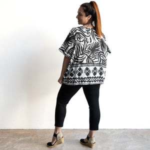 Organic Cotton Boxy Top by Orientique Australia - Suriname Black - 42182