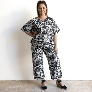 Organic Cotton Boxy Top by Orientique Australia - Suriname Black - 42182