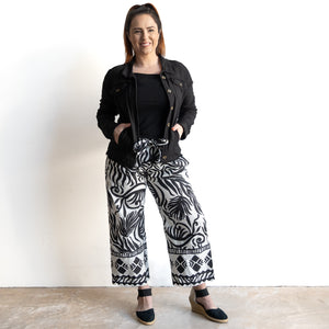 Organic Cotton Crop Pant by Orientique Australia - Suriname Black - 4654