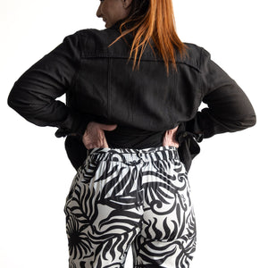Organic Cotton Crop Pant by Orientique Australia - Suriname Black - 4654