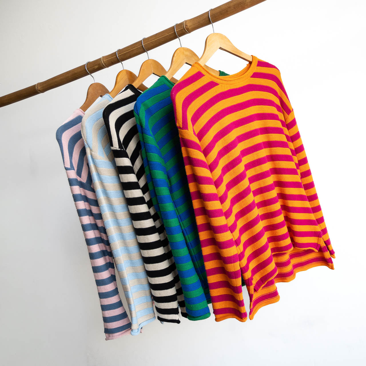 Organic Cotton Knit Jumper by Orientique - Stripe - 1328