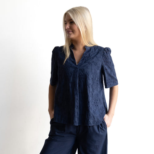 Broderie Pleat Blouse - 1362