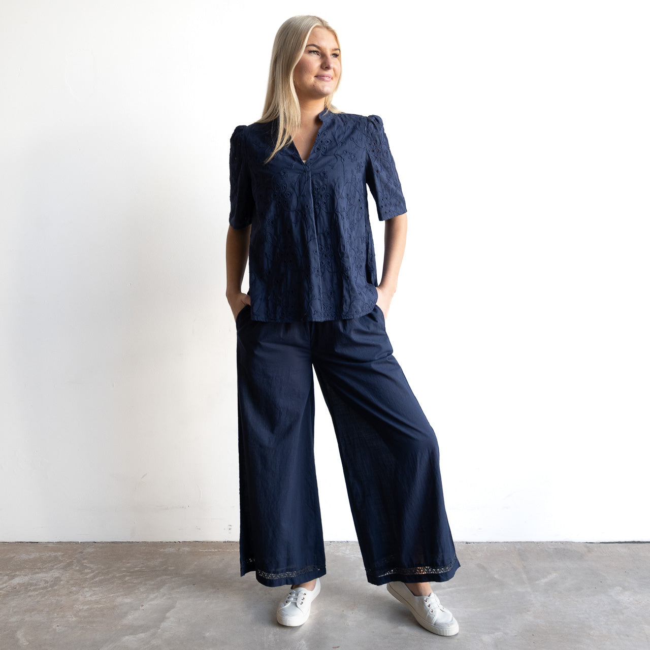 Broderie Pleat Blouse - 1362