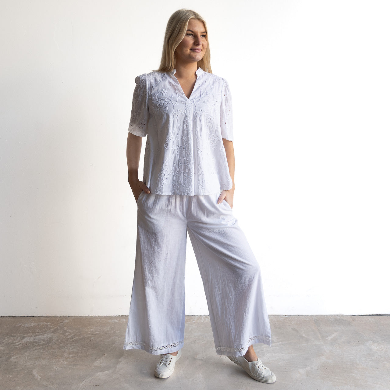 Organic Cotton Lace Edge Pant - 5626