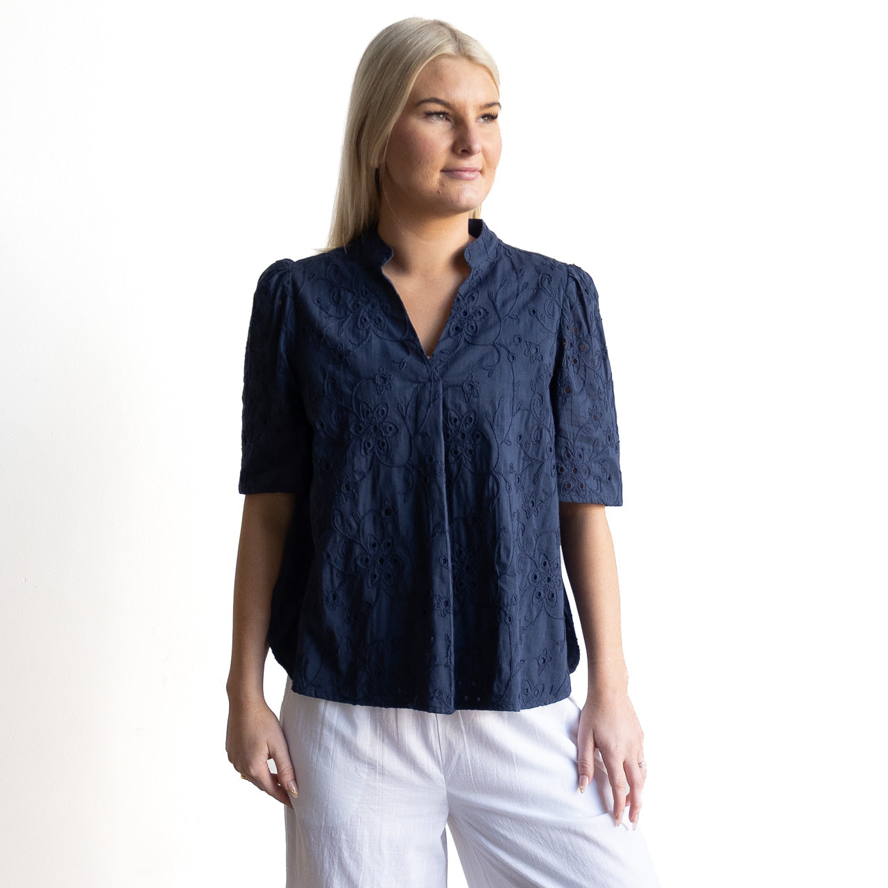 Broderie Pleat Blouse - 1362