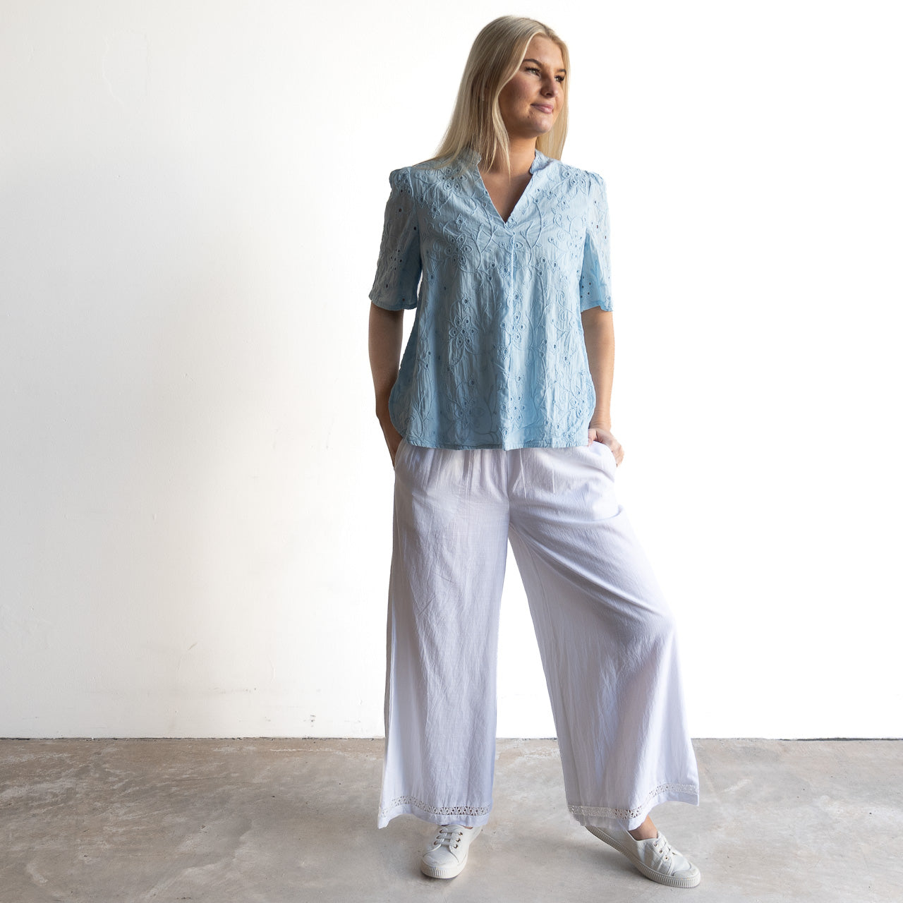 Organic Cotton Lace Edge Pant - 5626
