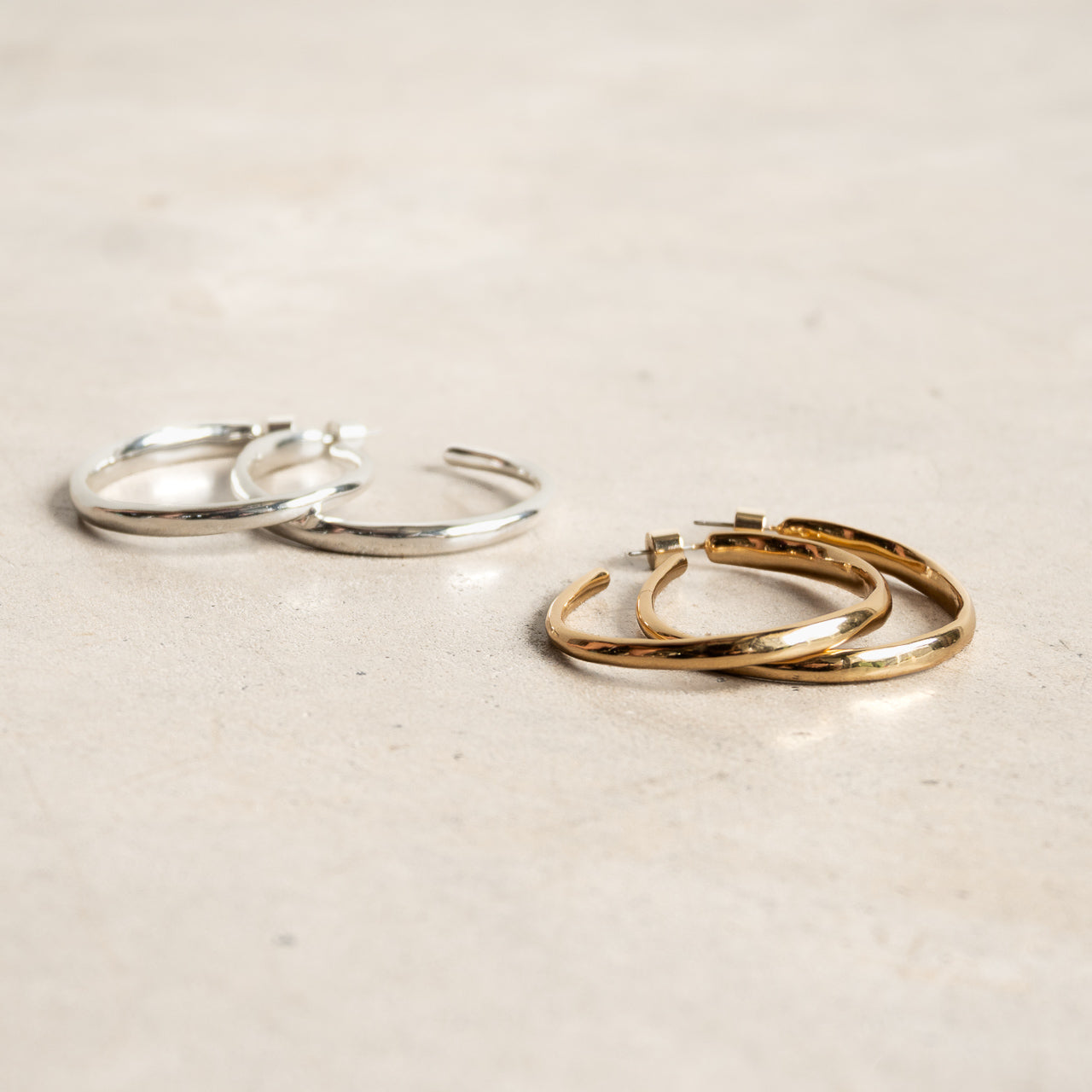 Organic Shape Hoop Earrings