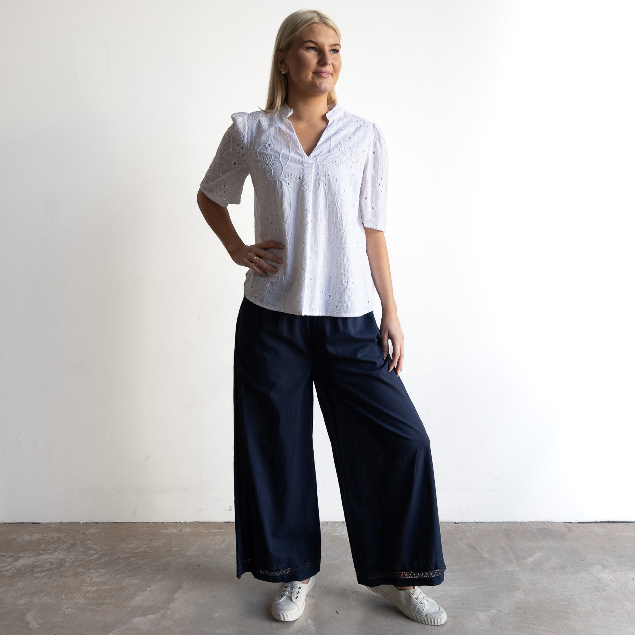 Organic Cotton Lace Edge Pant - 5626