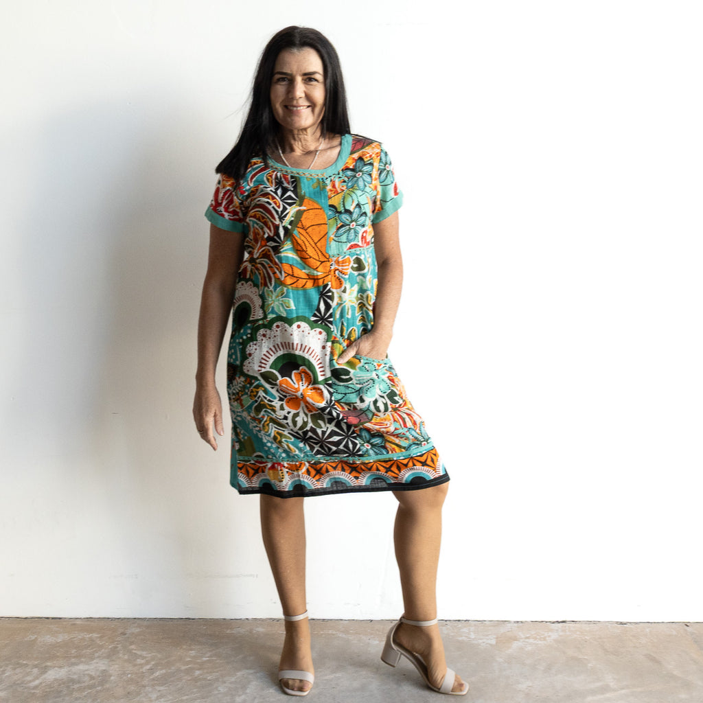 Orientique Shift Dress - Guaratiba - 61746