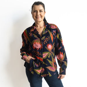 Oversize Cotton Corduroy Shirt Blouse by Orientique Australia - Reckless - 3253