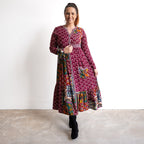 Patchwork Midi Shirt Dress by Orientique - Prato - 61770
