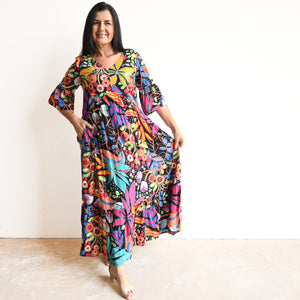 Peak Hem Midi Dress by Orientique Australia - Copacabana - 61679