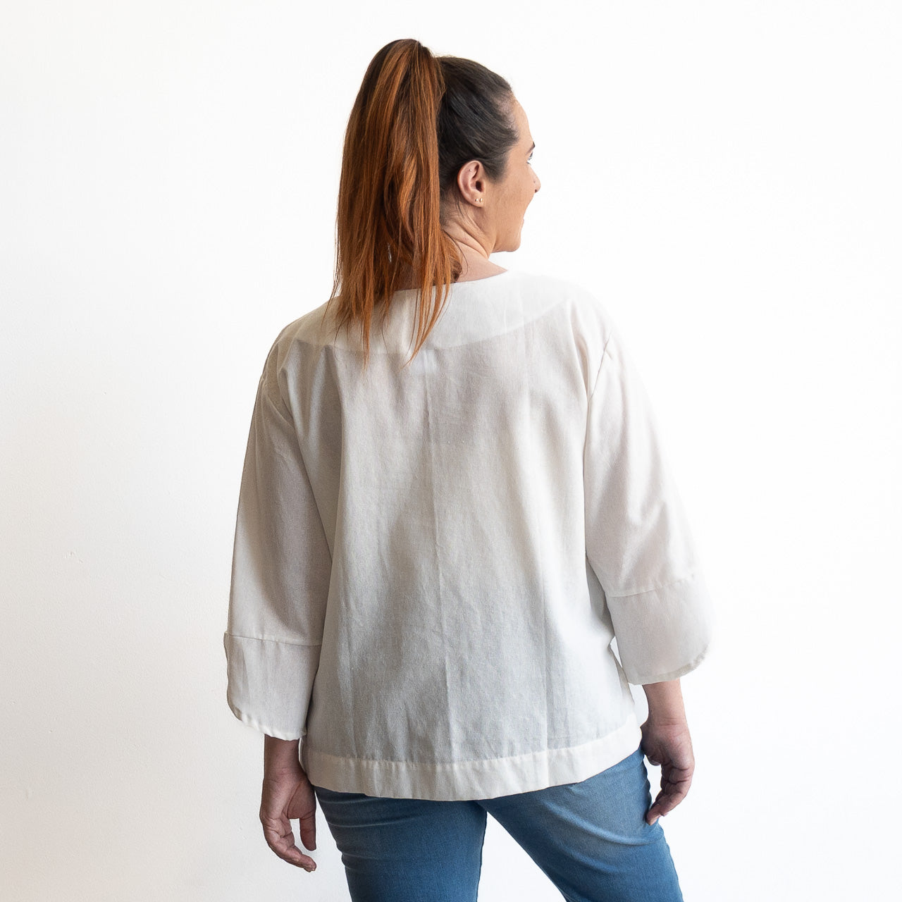 Petal Sleeve Blouse by KOBOMO Cotton Classics