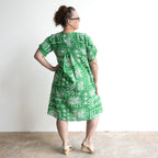 Picnic Perfect Smock Dress - Mono Patch Green