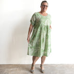 Picnic Perfect Smock Dress - Tropical Tribal Sage