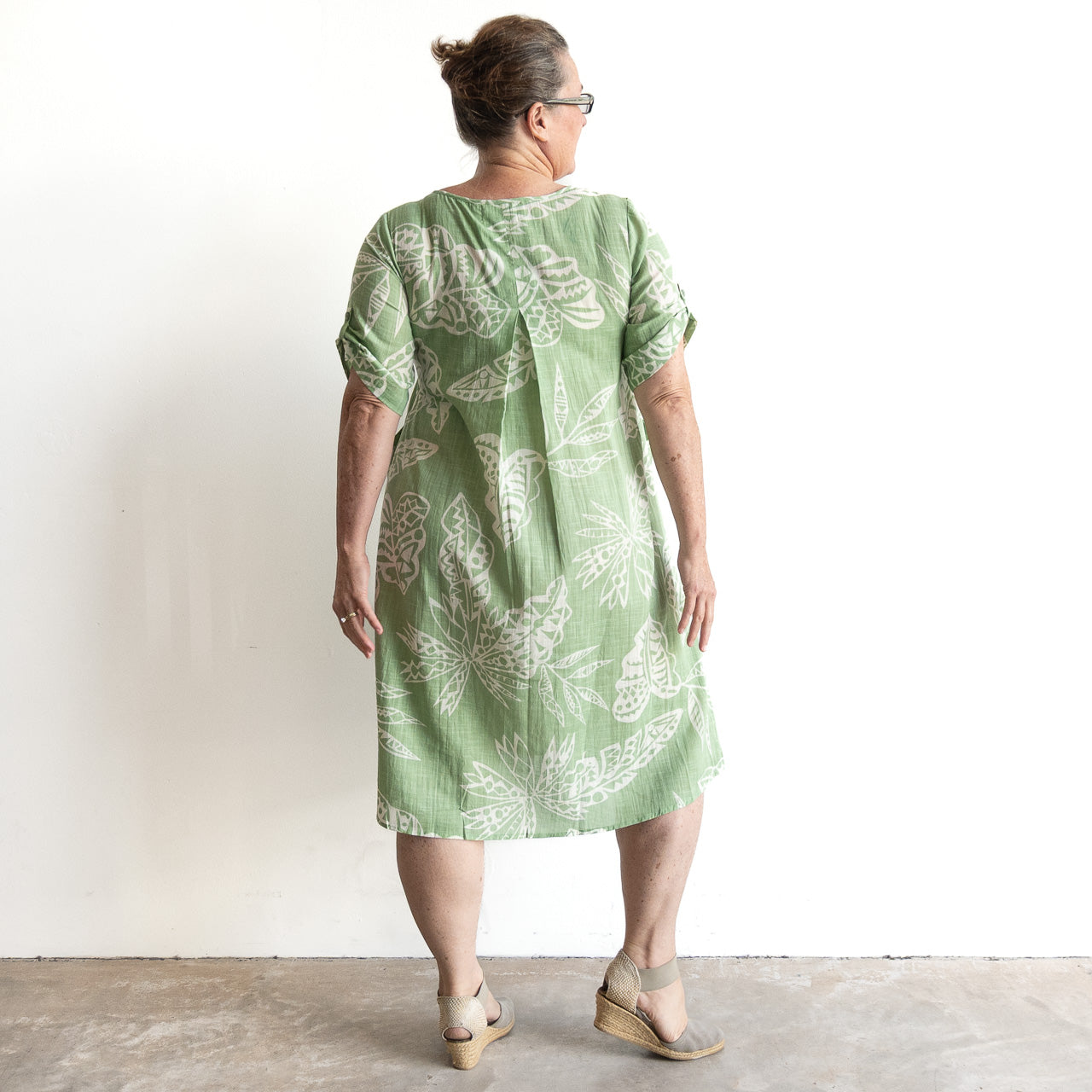 Picnic Perfect Smock Dress - Tropical Tribal Sage