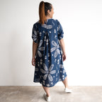 Picnic Perfect Smock Dress - Large Flora Navy