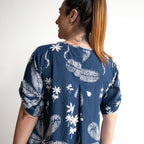 Picnic Perfect Smock Dress - Large Flora Navy