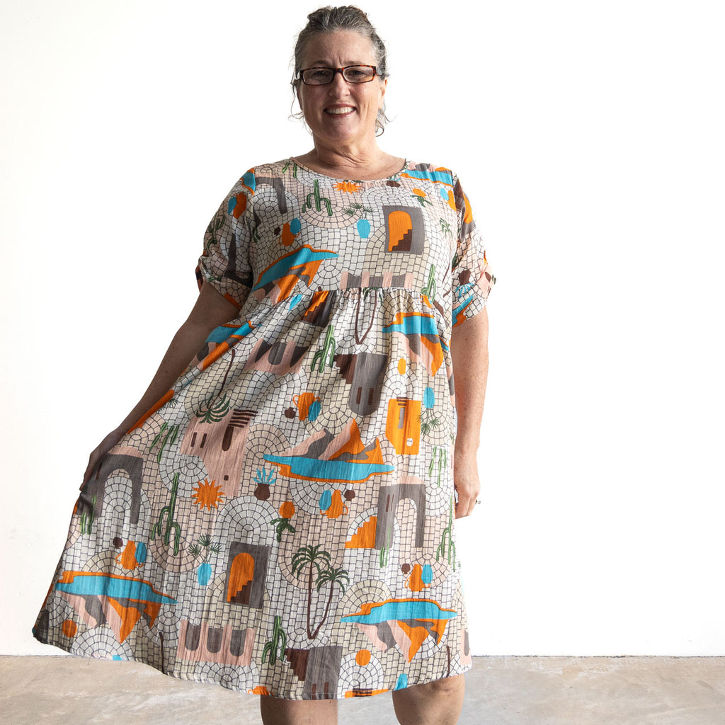 Picnic Perfect Smock Dress - Greece