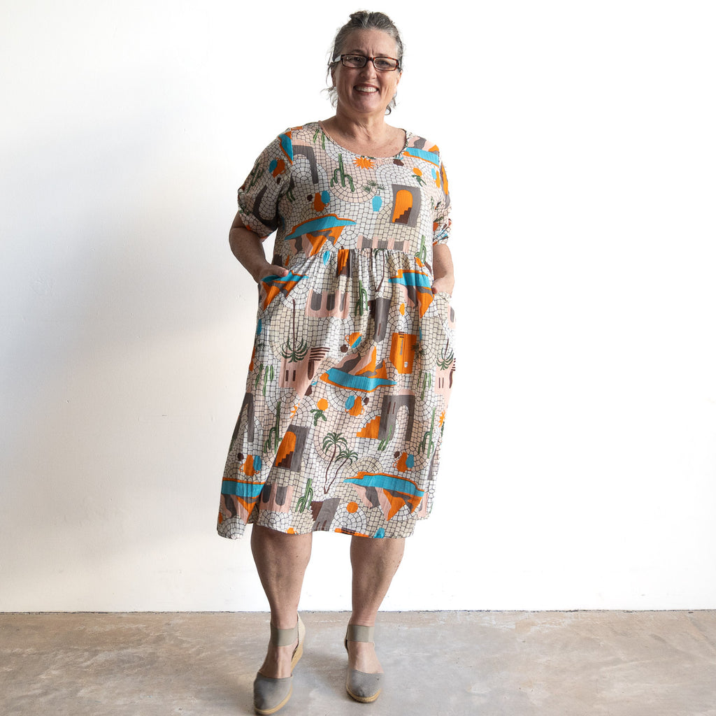 Picnic Perfect Smock Dress - Greece