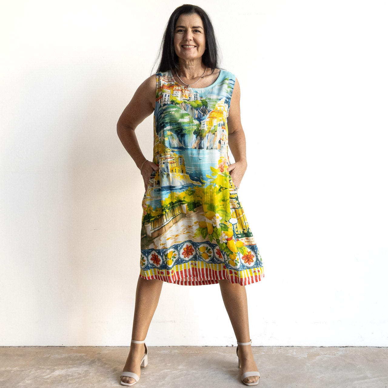 Pinafore Shift Dress by Orientique Australia - Amalfi - 30185