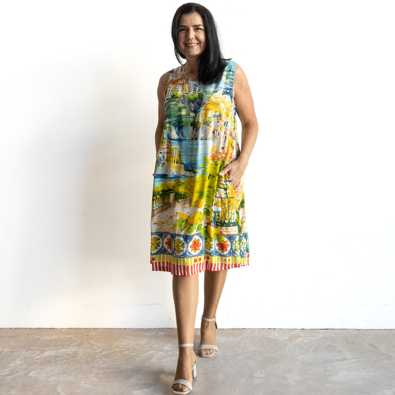 Pinafore Shift Dress by Orientique Australia - Amalfi - 30185