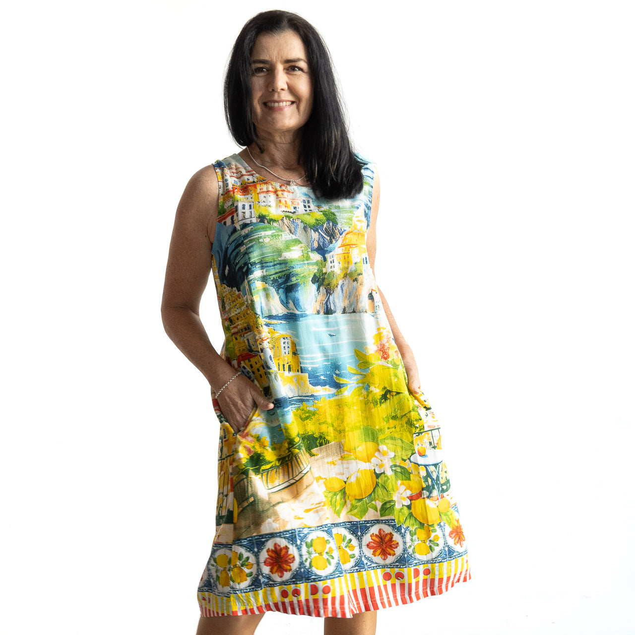 Pinafore Shift Dress by Orientique Australia - Amalfi - 30185