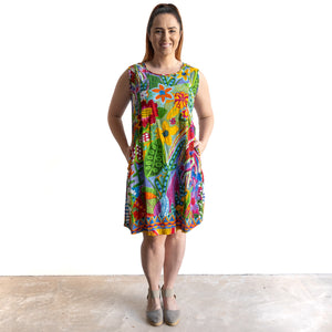 Pinafore Shift Dress by Orientique Australia - Ipanema - 40184