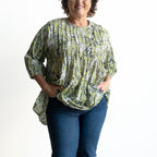 Pintuck Blouse Top - Botanical