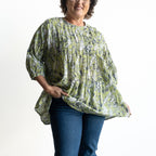 Pintuck Blouse Top - Botanical