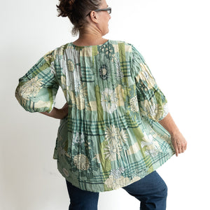 Pintuck Blouse Top - Petal & Plaid