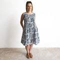 Pintuck Smock Dress - Botanicals Navy